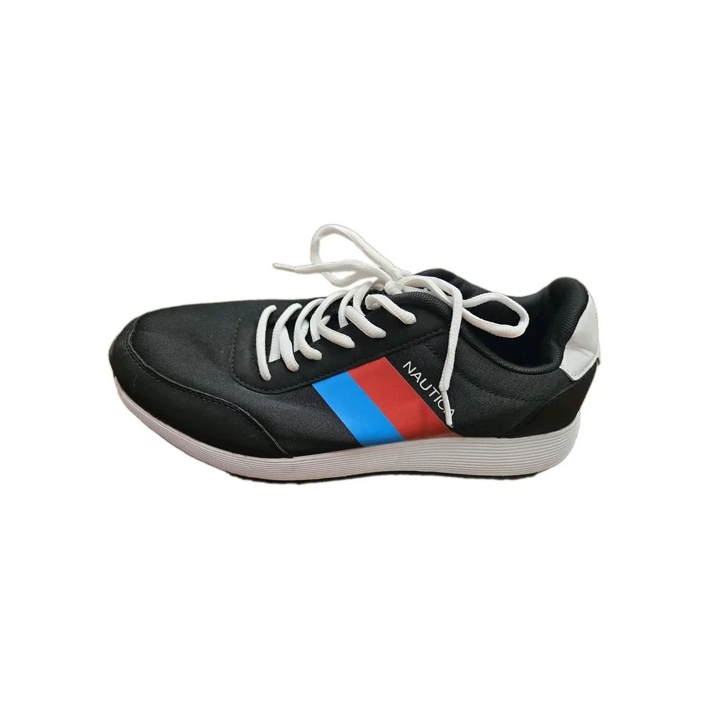 AMPUTEE LEFT FOOT Nautica Men's Lace-Up Sneaker SZ 10 Black, Blue, Red